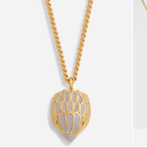 Kurt Geiger Enamel Eagle Pendant Purple And Gold NWT and Duster - Picture 1 of 2